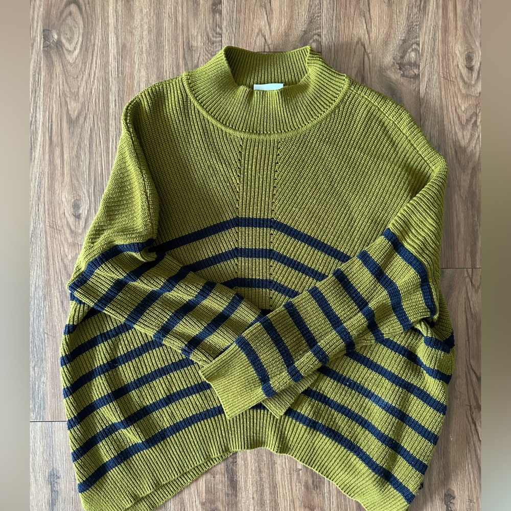 Foil Asymmetrical Striped Sweater